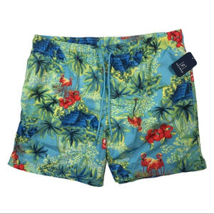 SH236 NWT George Floral Flamingo Swim Trunks XL
